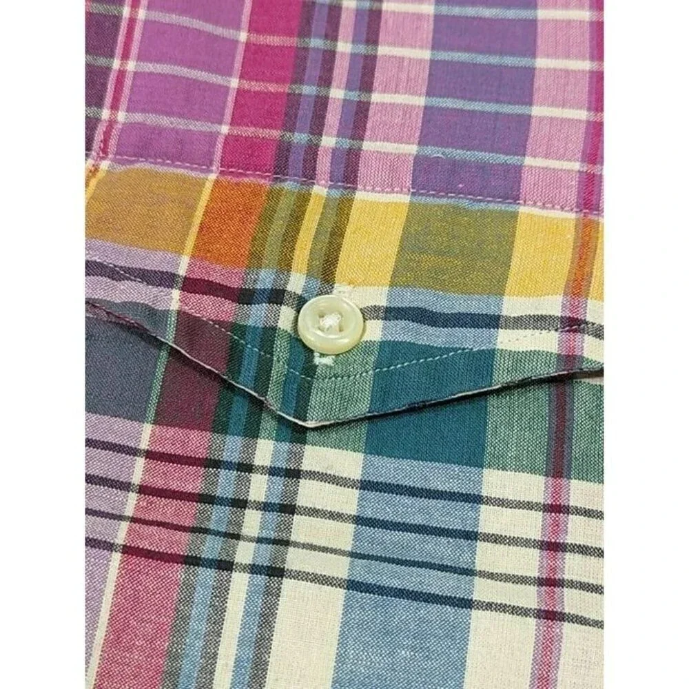 Polo Ralph Lauren Men's Classic Fit Madras Poplin Popover Shirt Size L MSRP $148